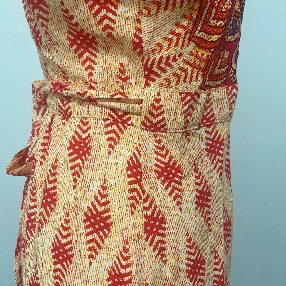 Zesica women's M bright and bold boho print true wrap dress EUC - Picture 7 of 9